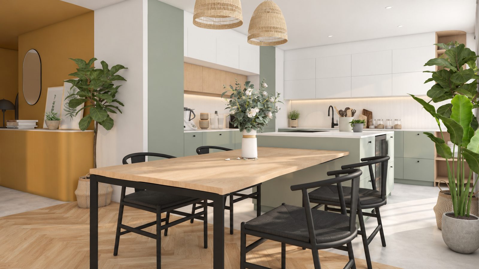 Cuisine et verrières conçues sur plan par Wellsat à Lyon
