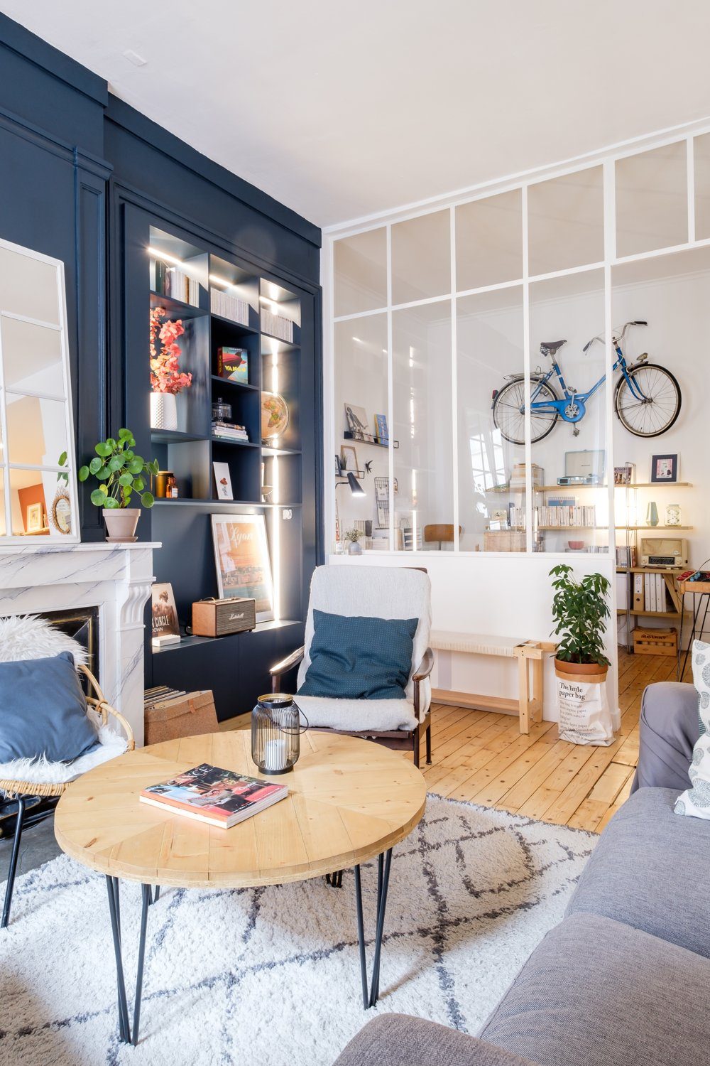 Rénovation d'une cheminée en faux marbre à Lyon