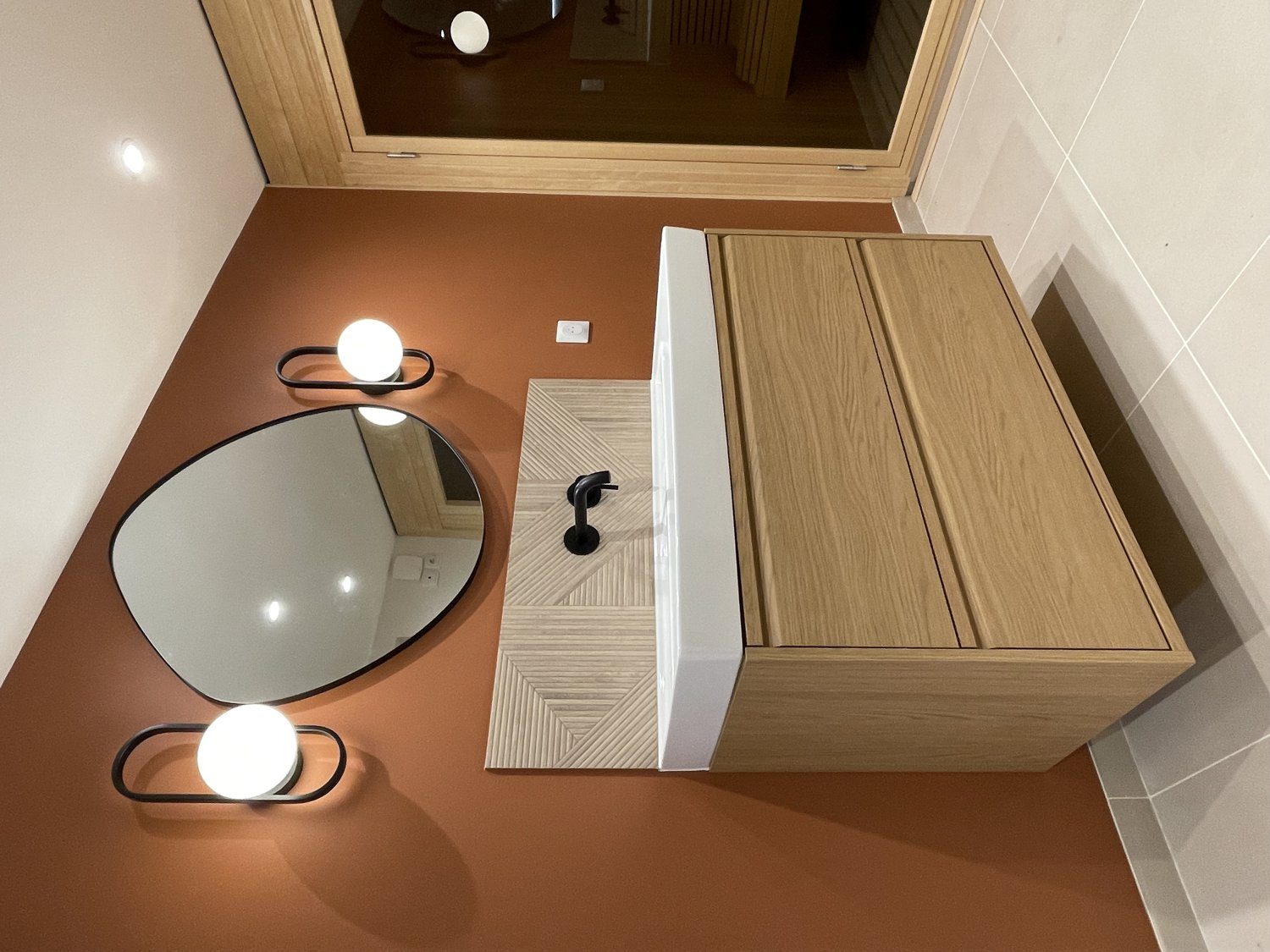 Projet Viala, salle de bain terracotta à Lyon